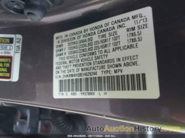 HONDA CR-V EX, 2HKRM4H58EH629244