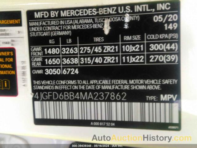 MERCEDES-BENZ AMG GLE 53 COUPE 4MATIC, 4JGFD6BB4MA237862