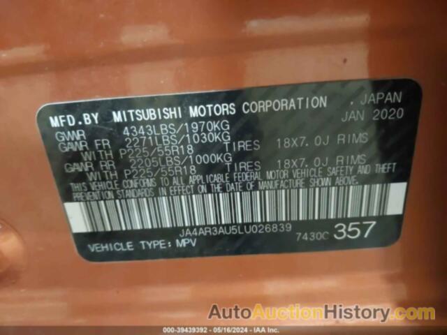 MITSUBISHI OUTLANDER SPORT ES/SE/SP, JA4AR3AU5LU026839