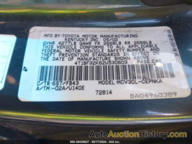 TOYOTA CAMRY LE/XLE/SE, 4T1BF32K62U530603