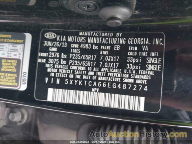 KIA SORENTO LX, 5XYKTCA66EG487274