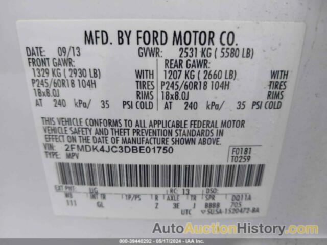 FORD EDGE SEL, 2FMDK4JC3DBE01750