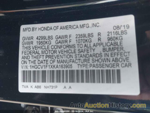 HONDA ACCORD LX, 1HGCV1F1XKA163905