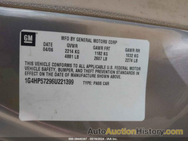 BUICK LUCERNE CX, 1G4HP57296U221399