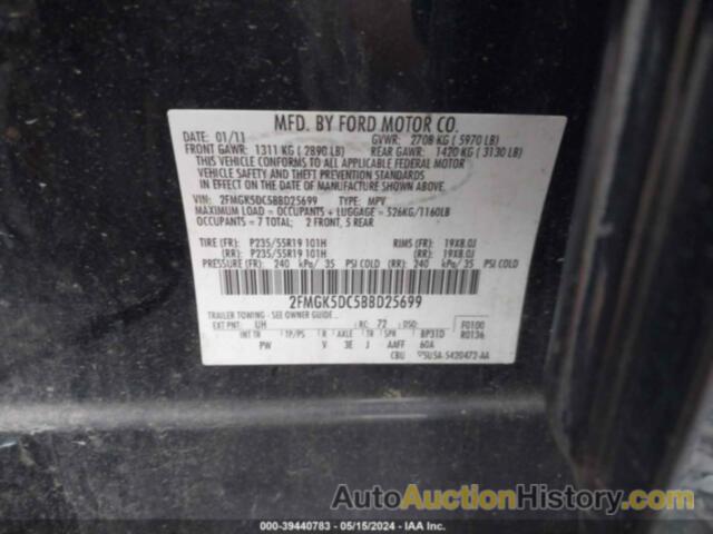 FORD FLEX LIMITED, 2FMGK5DC5BBD25699