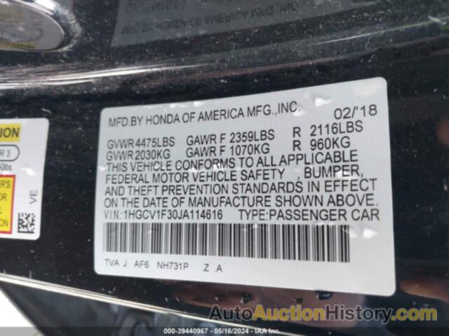 HONDA ACCORD SPORT, 1HGCV1F30JA114616