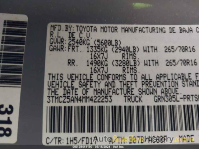 TOYOTA TACOMA TRD OFF-ROAD, 3TMCZ5AN4MM422253