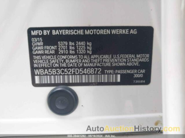 BMW 535I XDRIVE, WBA5B3C52FD546872