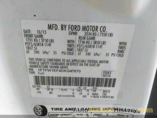 FORD F150 SUPERCREW, 1FTFW1EF4DKG47670