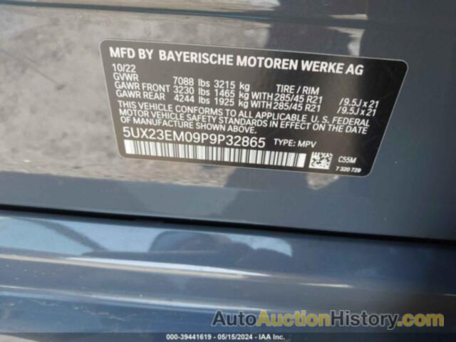 BMW X7 XDRIVE40I, 5UX23EM09P9P32865