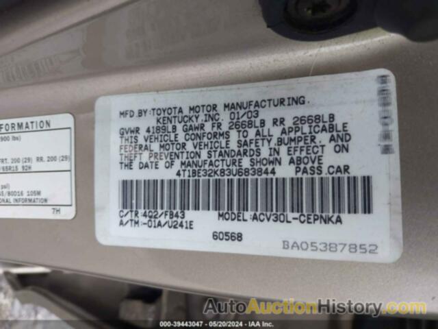 TOYOTA CAMRY LE, 4T1BE32K83U683844