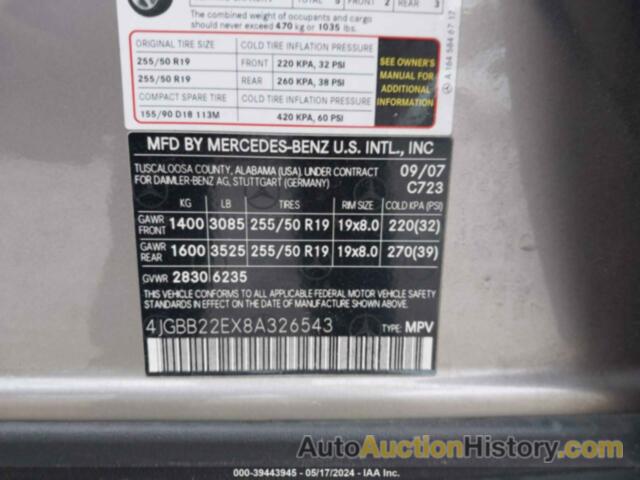 MERCEDES-BENZ ML 320 CDI, 4JGBB22EX8A326543