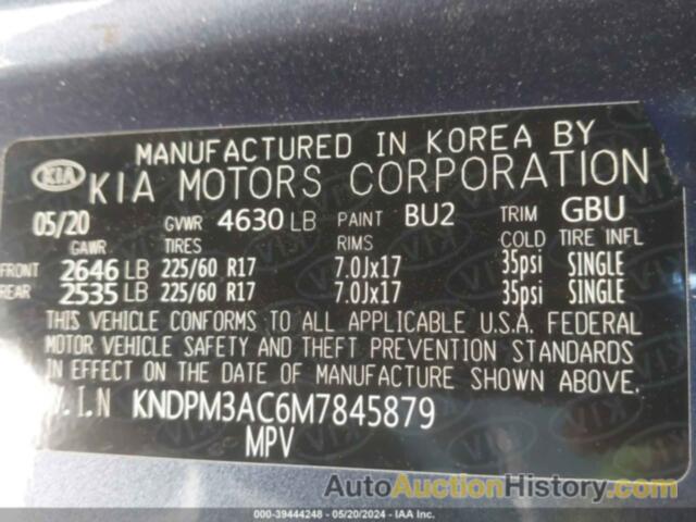 KIA SPORTAGE LX, KNDPM3AC6M7845879