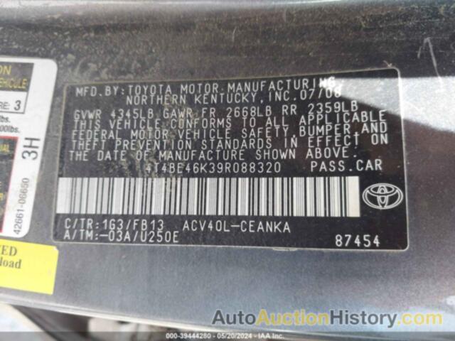 TOYOTA CAMRY LE, 4T4BE46K39R088320