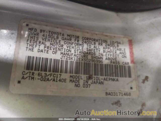 TOYOTA CAMRY LE, JT2SK12EXS0296996