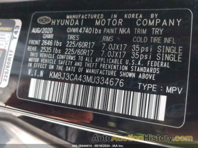 HYUNDAI TUCSON VALUE, KM8J3CA43MU334676