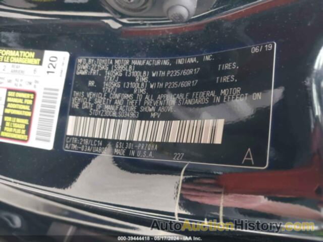 TOYOTA SIENNA XLE/XLE PREMIUM/LIMITED/L, 5TDYZ3DC8LS034963