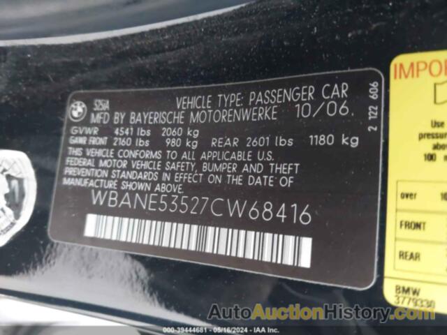 BMW 525I I, WBANE53527CW68416