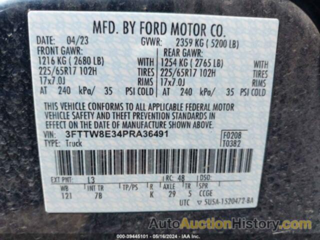 FORD MAVERICK XLT, 3FTTW8E34PRA36491