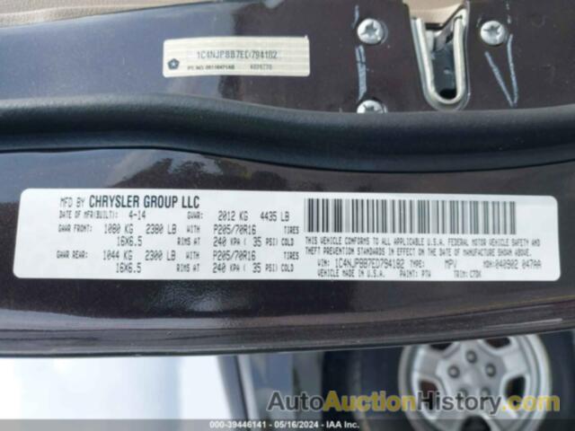 JEEP PATRIOT SPORT, 1C4NJPBB7ED794182