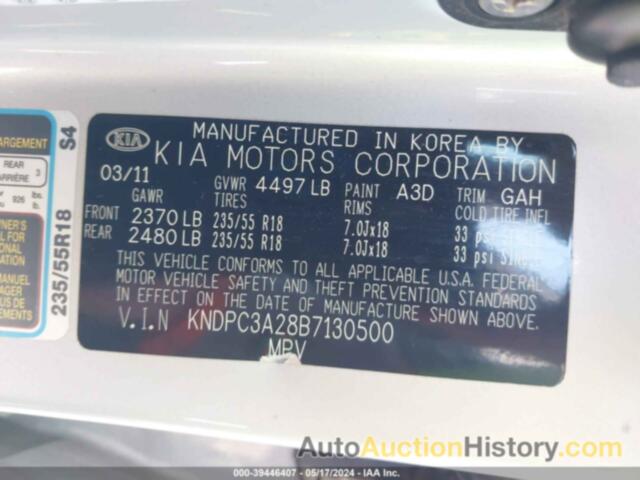 KIA SPORTAGE EX/SX, KNDPC3A28B7130500