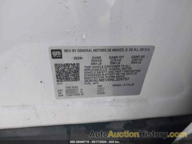 GMC TERRAIN SLE, 3GKALMEV8NL229757