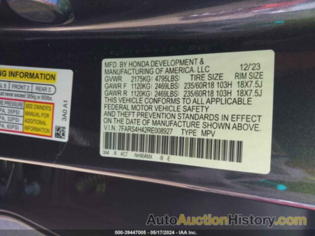 HONDA CR-V EX AWD, 7FARS4H42RE008927