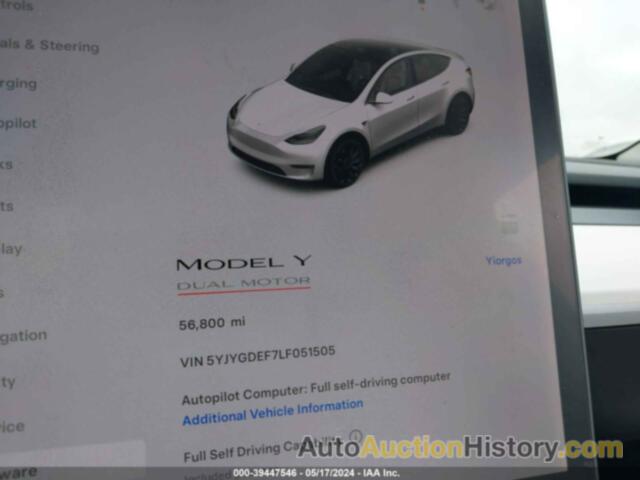 TESLA MODEL Y, 5YJYGDEF7LF051505