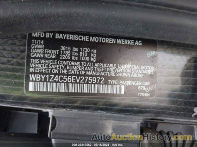 BMW I3 BASE W/RANGE EXTENDER, WBY1Z4C56EV275972
