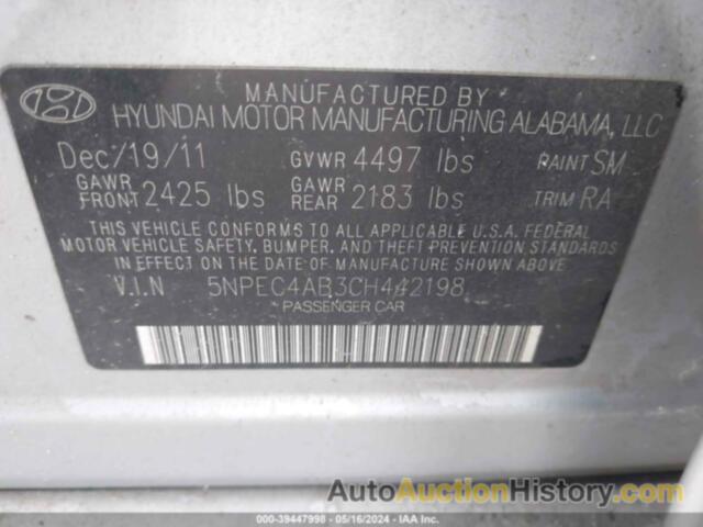 HYUNDAI SONATA LIMITED 2.0T, 5NPEC4AB3CH442198