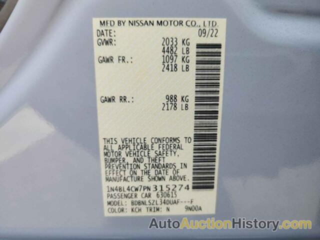 NISSAN ALTIMA SR, 1N4BL4CW7PN315274