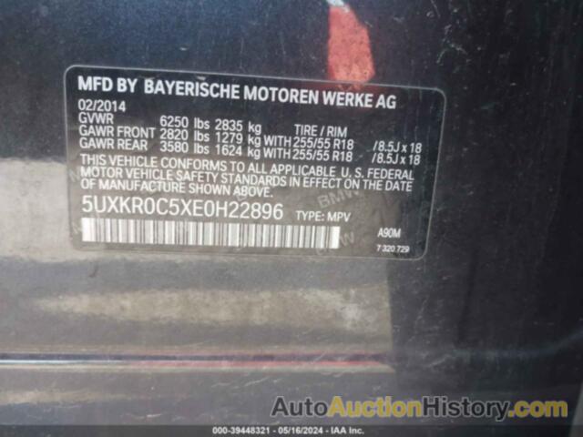 BMW X5 XDRIVE35I, 5UXKR0C5XE0H22896