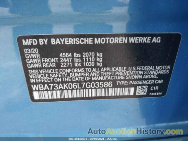 BMW 228I GRAN COUPE XDRIVE, WBA73AK06L7G03586