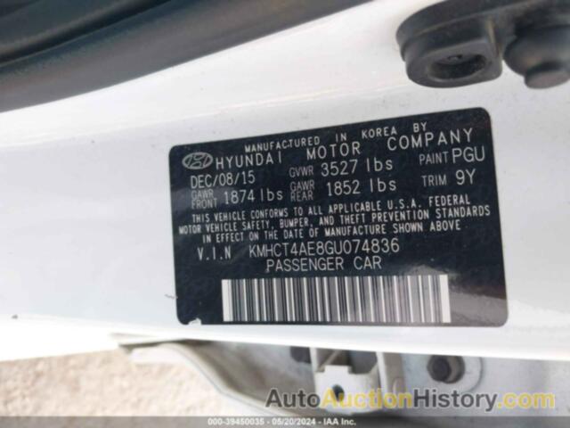 HYUNDAI ACCENT SE, KMHCT4AE8GU074383