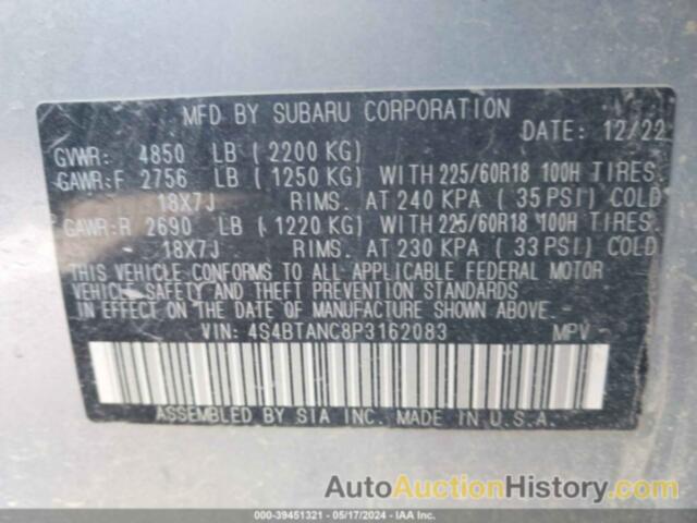 SUBARU OUTBACK LIMITED, 4S4BTANC8P3162083