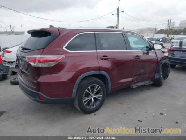 TOYOTA HIGHLANDER XLE, 5TDKKRFH9GS185385