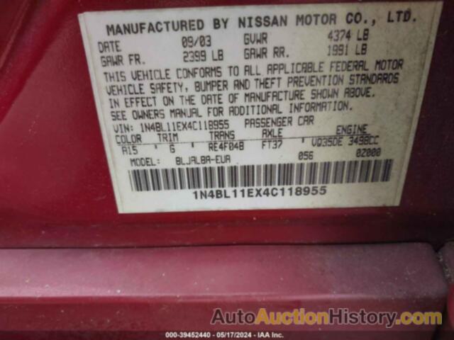 NISSAN ALTIMA 3.5 SE, 1N4BL11EX4C118955