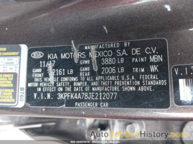 KIA FORTE LX, 3KPFK4A78JE212077