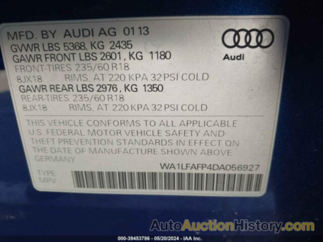 AUDI Q5 PREMIUM PLUS, WA1LFAFP4DA056927