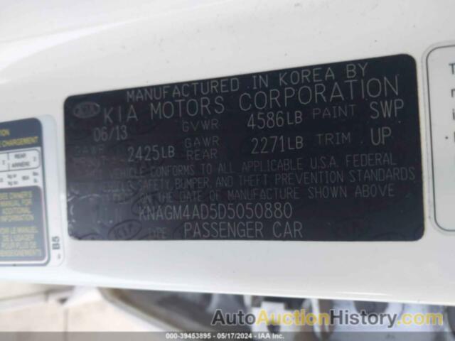 KIA OPTIMA HYBRID HYBRID, KNAGM4AD5D5050880