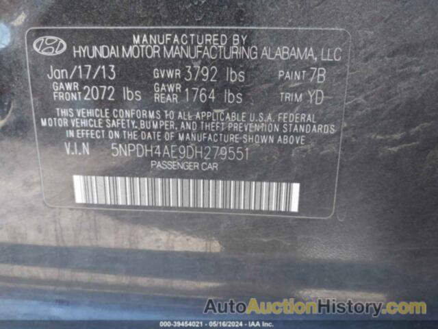 HYUNDAI ELANTRA GLS, 5NPDH4AE9DH279551