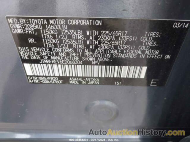 TOYOTA RAV4 LE, JTMBFREV6ED068304