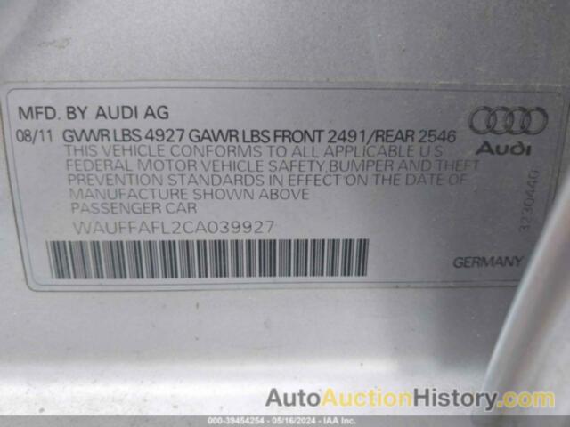 AUDI A4 2.0T PREMIUM, WAUFFAFL2CA039927