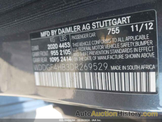 MERCEDES-BENZ C 250, WDDGF4HB3DR269529