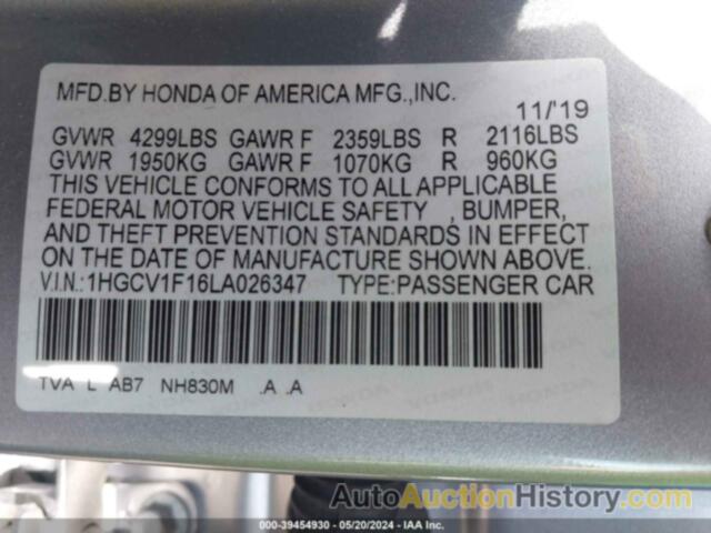 HONDA ACCORD LX, 1HGCV1F16LA026347