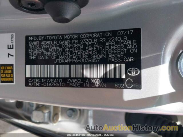 TOYOTA PRIUS PRIME PREMIUM, JTDKARFP6H3039457