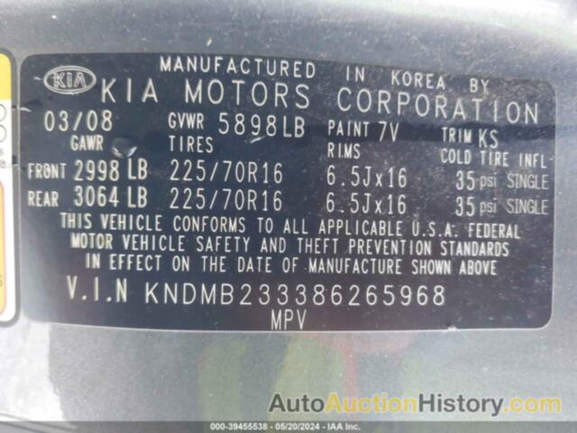 KIA SEDONA LX, KNDMB233386265968