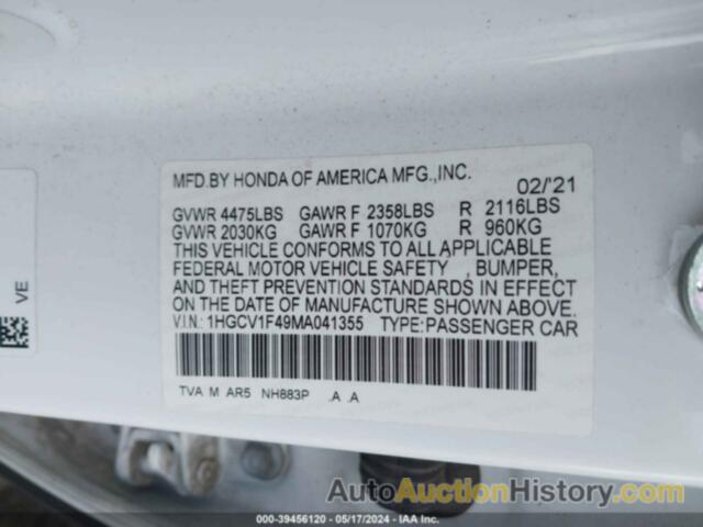 HONDA ACCORD SPORT SPECIAL EDITION, 1HGCV1F49MA041355