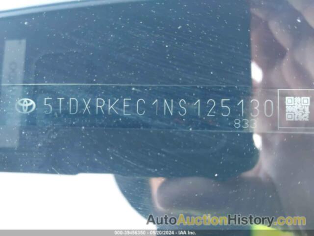 TOYOTA SIENNA XSE, 5TDXRKEC1NS125130