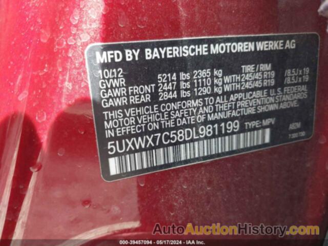 BMW X3 XDRIVE35I, 5UXWX7C58DL981199